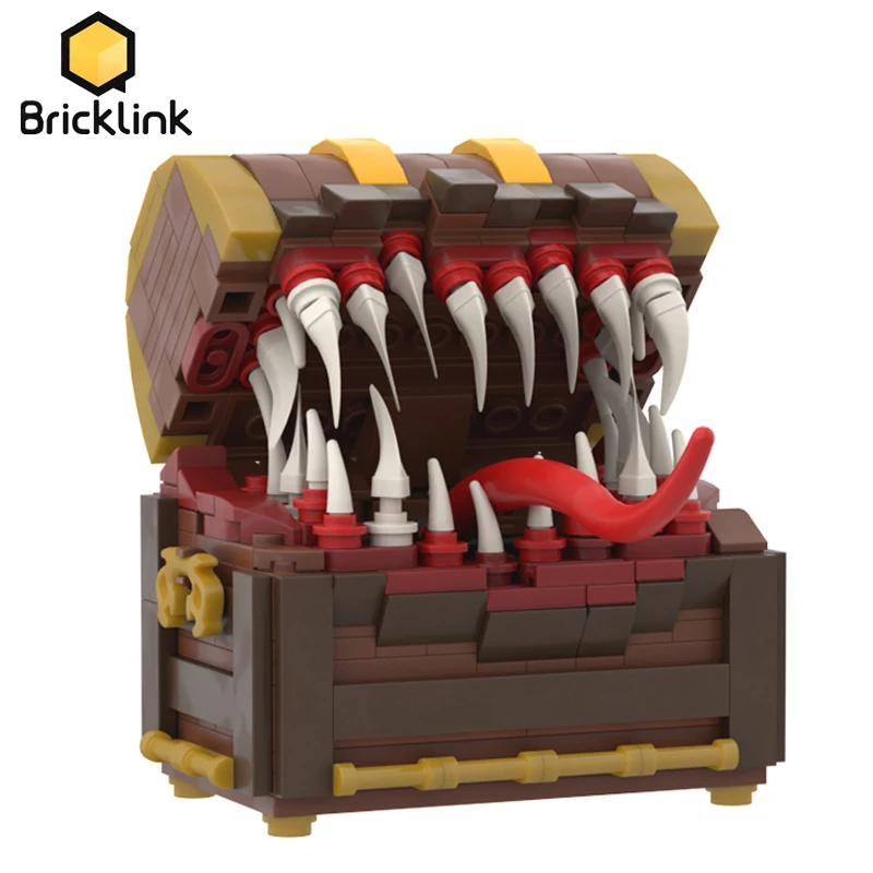 Bricklink Ideas Mimic Chest Box Figure Di Gioco Diabloed Final Fantasyed Treasure Chest Monster Dragon Quested Building Blocks Toys