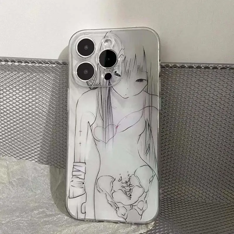 Japanese Cute Anime Girl INS Transparent Silicone Phone Case