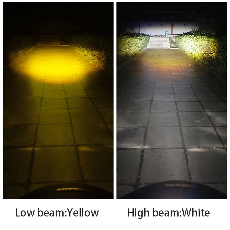 Motorcycle Headlight 1pc H4 H6 BA20D LED Motorcycle Headlight Bulb Moto Spotlights CSP Lens White Yellow Hi Lo Lamp Scooter Fog Lights