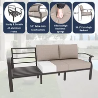 Aluminum courtyard furniture set, equipped with propane pit table and swivel chair, suitable for courtyards, poolside beaches 2
