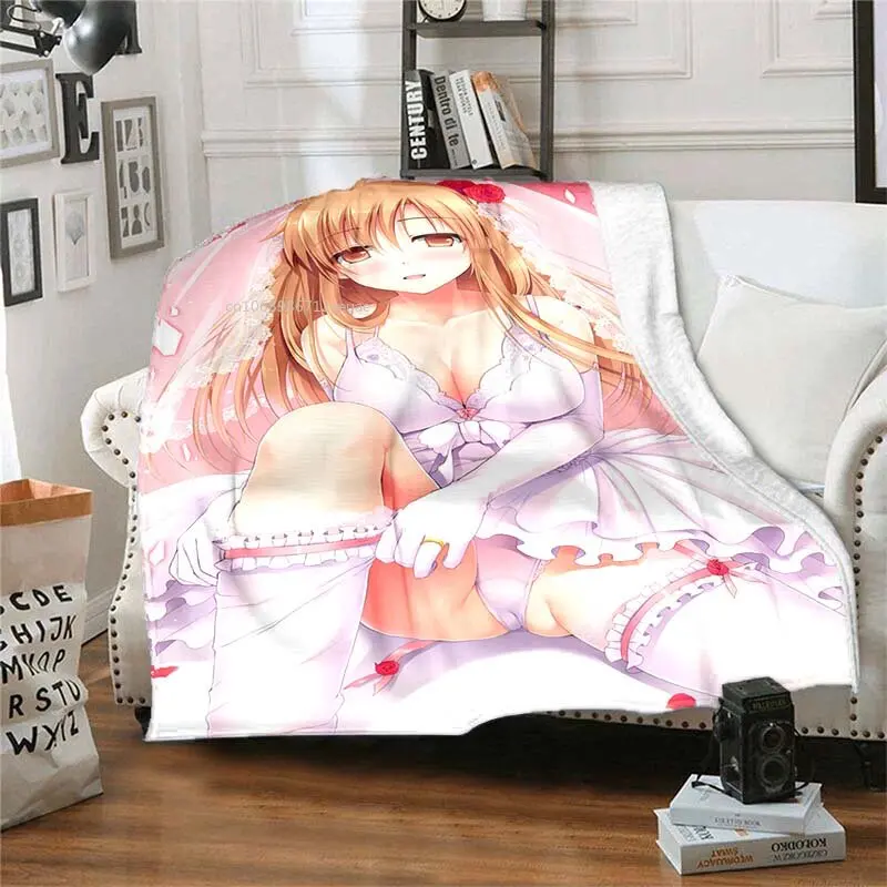 

Asuna Yuuki Blanket Sword Art Online Child Kids Sofa Air-conditioned Quilt Plush Sexy Anime Girl Sofa Bedding Warming Cover