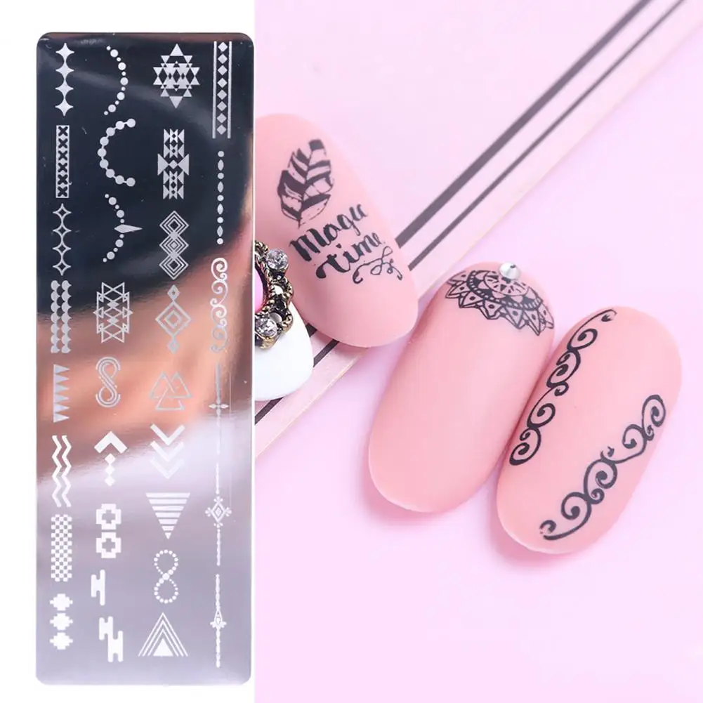Useful Nail Art Stamping Plate Reusable Leaf Flower Printing Solid DIY Manicure Template Nail Tool 6