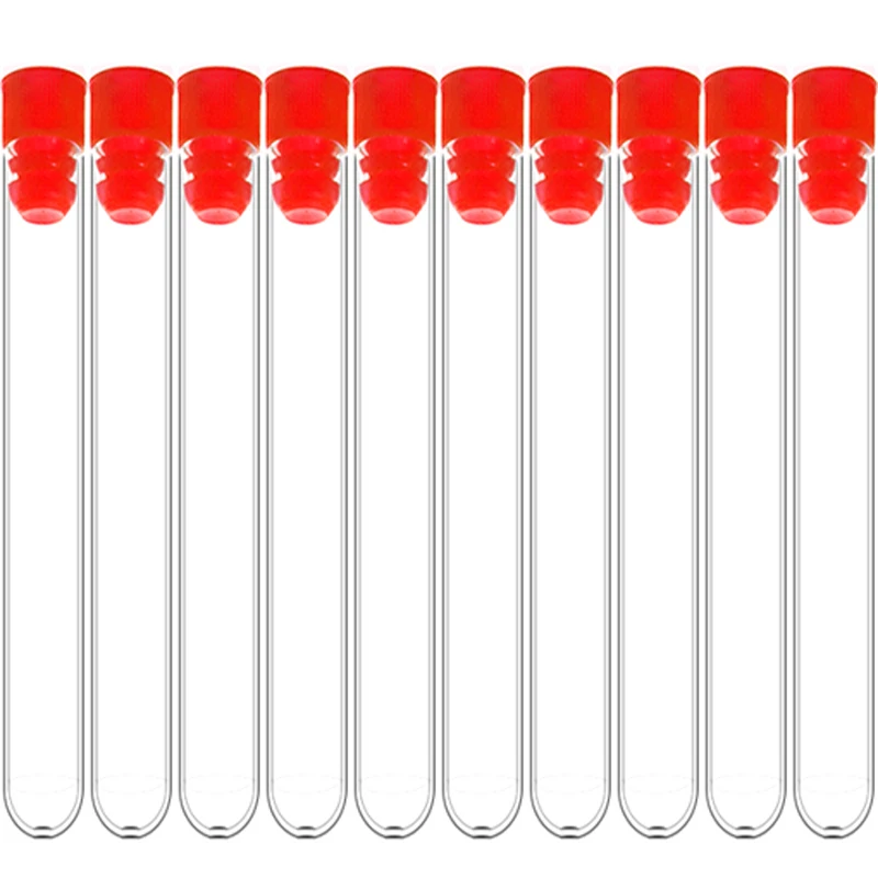 15x150mm Transparent Laboratory Plastic Test Tube Vial Airfoil plug School Laboratory Supplies 10 Pieces/Pack plastic test tubes