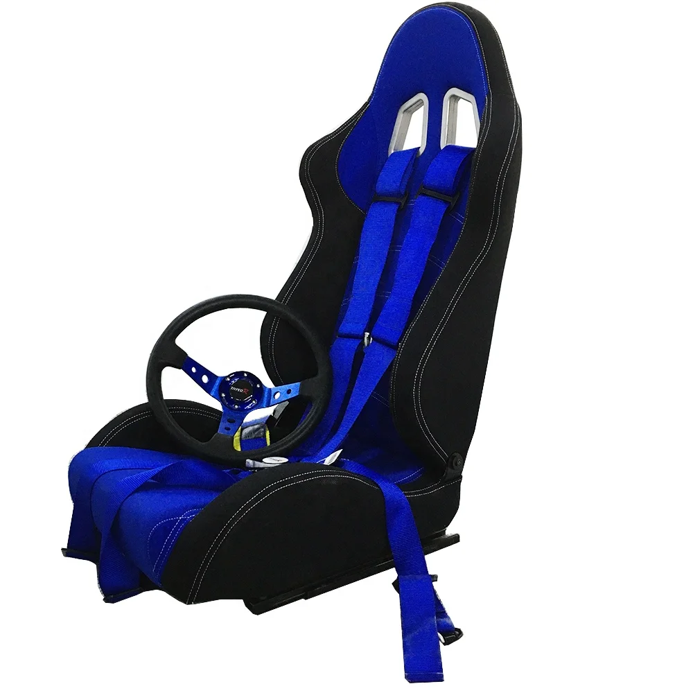 Customdesignsportstyleblueracingcarseatsteeringwheelseatbelt
