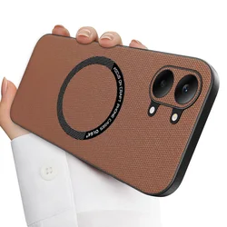 Custodia per telefono in pelle di lusso magnetica e morbida con copertura per ricarica wireless MagSafe