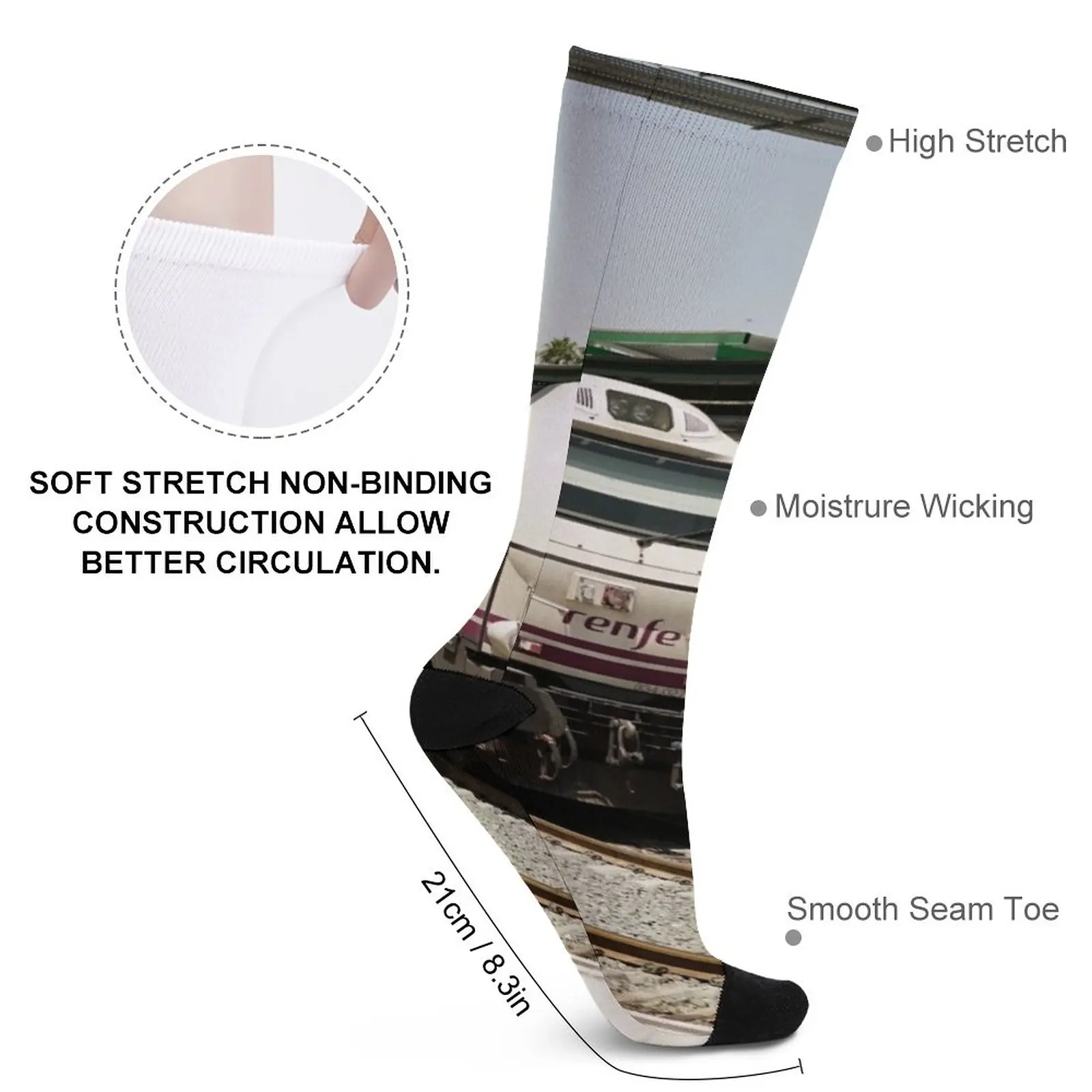 Renfe commuter trains | Spain | Railway | | Railway station Europe | railways Socks socks Men's Rugby Stockings compression