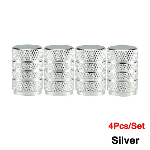 DSYCAR 4Pcs Silver Car Tire Valve Stems Cap Knurling Style Tire Valve Cap Aluminum Tire Wheel Stem Air Valve Cap for US Schrader - Image 29