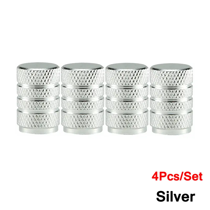 DSYCAR 4Pcs Silver Car Tire Valve Stems Cap Knurling Style Tire Valve Cap Aluminum Tire Wheel Stem Air Valve Cap for US Schrader - Image 29