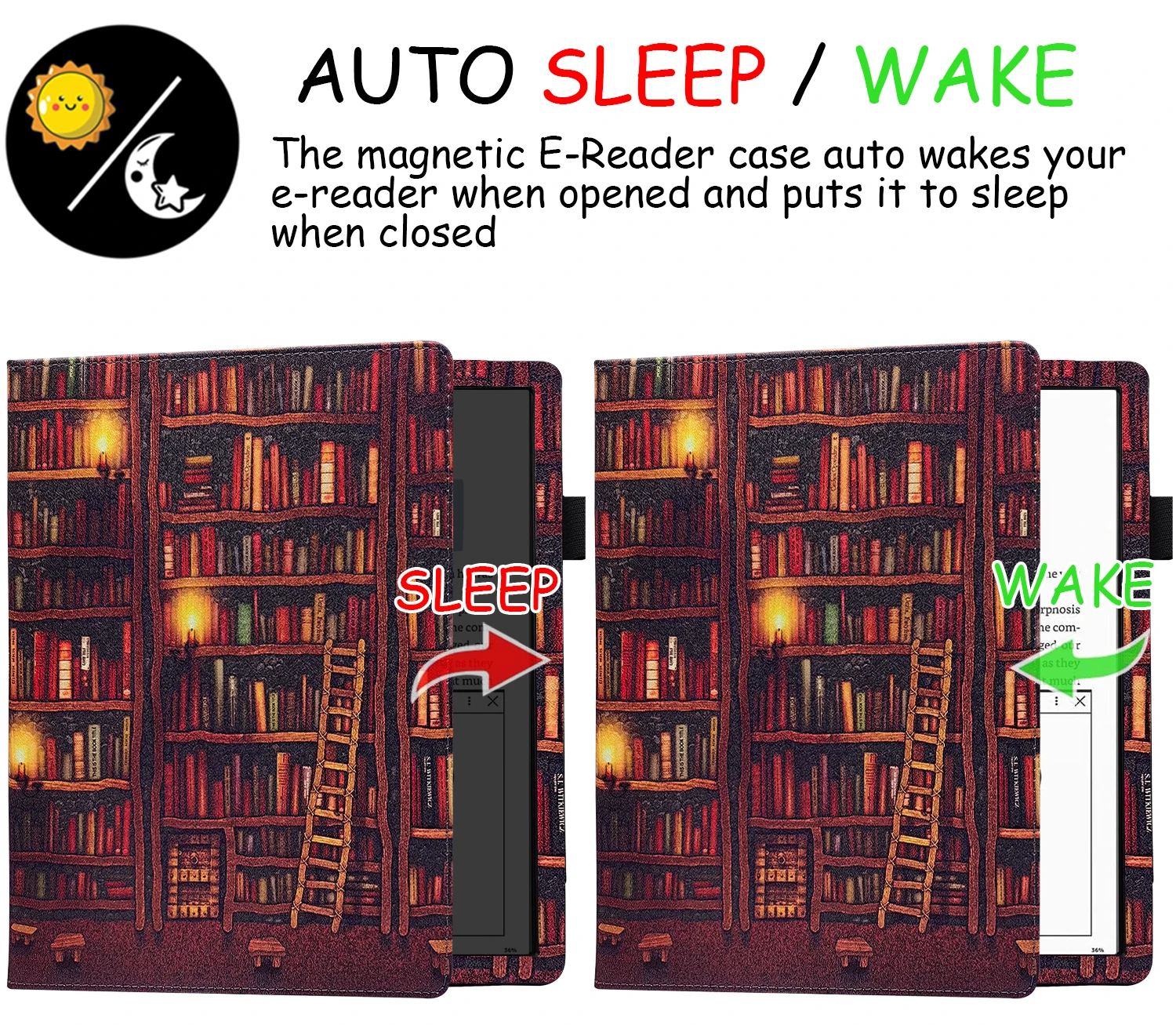 Estojo Duplo para Tablets Capa com Alça de Mão Suporte de Caneta Auto Dormir Wake 103 Polegadas Boox Note Air Plus Plus - Imagem 5