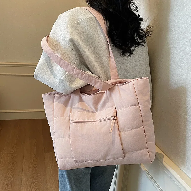 Large Capacity Fabric Tote Bag Lightweight Trendy Shoulder Purses Lady Shopper Shopping Underarm Bag 2026 Y2K New Women Handbags