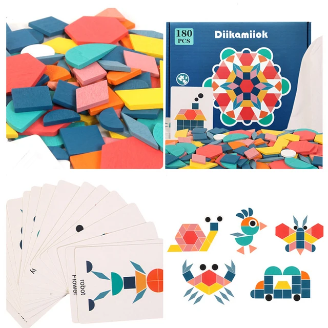 Hot Kids Wood Jigsaw Puzzle Board Game Baby Montessori Educational Learning Wooden Toys for Children Geometric Shape 3D Puzzles 4