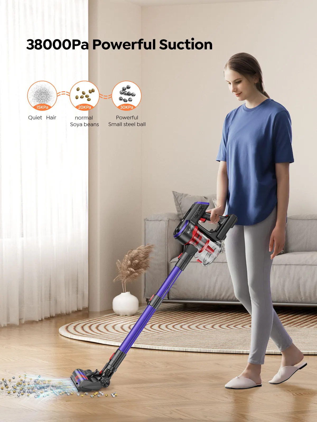 aspiradora 450W 38000Pa Powerful Cordless Vacuum Cleaner Wireless