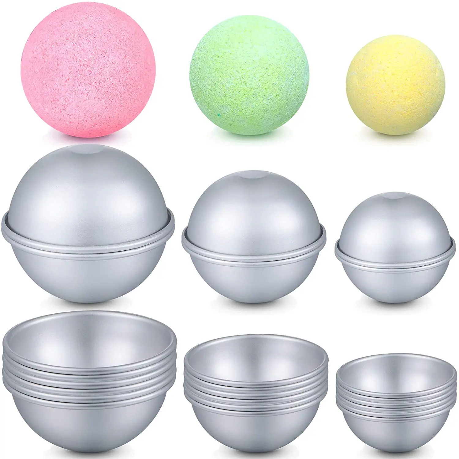 

New Metal Bath Bomb Molds Molds for Crafts Bath Bomb Handmade Soaps Candle Cake Ice Cream Baking Handicrafts Making Supplies