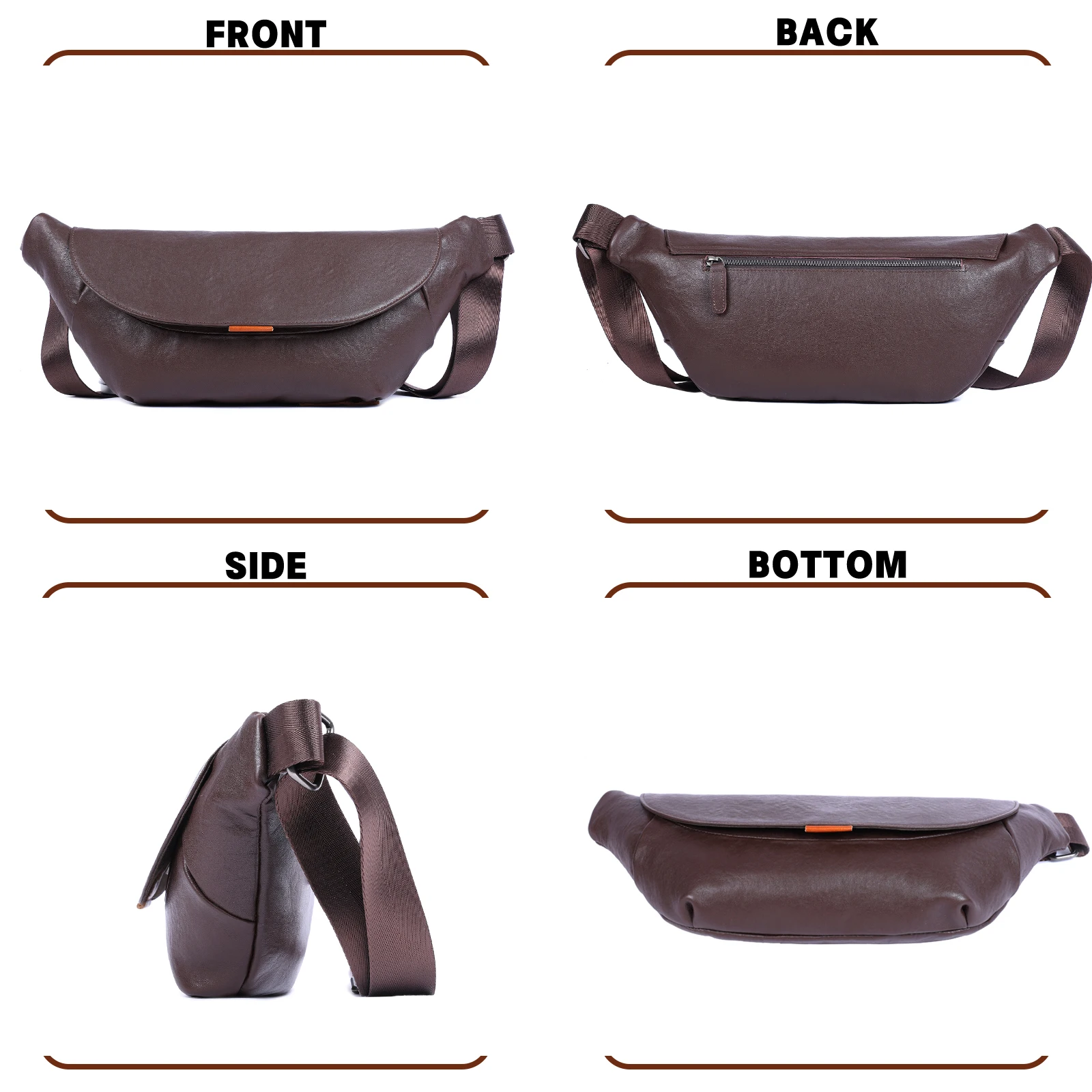 รูปสินค้า กระเป๋าหนังแท้ผู้ชาย แฟชั่น Crossbody คลาสสิก
