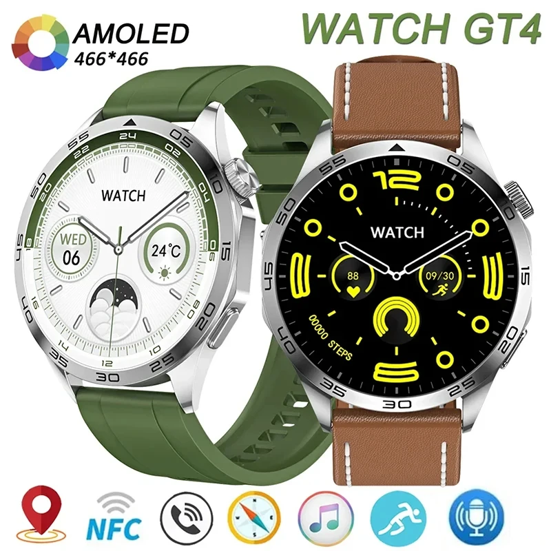 

2024 New Original for Huawei GT4 Pro Smart Watch Men GPS Sports tracking AMOLED 466*466 HD screen NFC Bluetooth Call smart watch