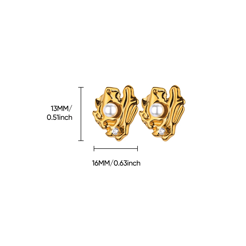 Imitation Pearl Earrings Jewelry For Women Stainless Steel