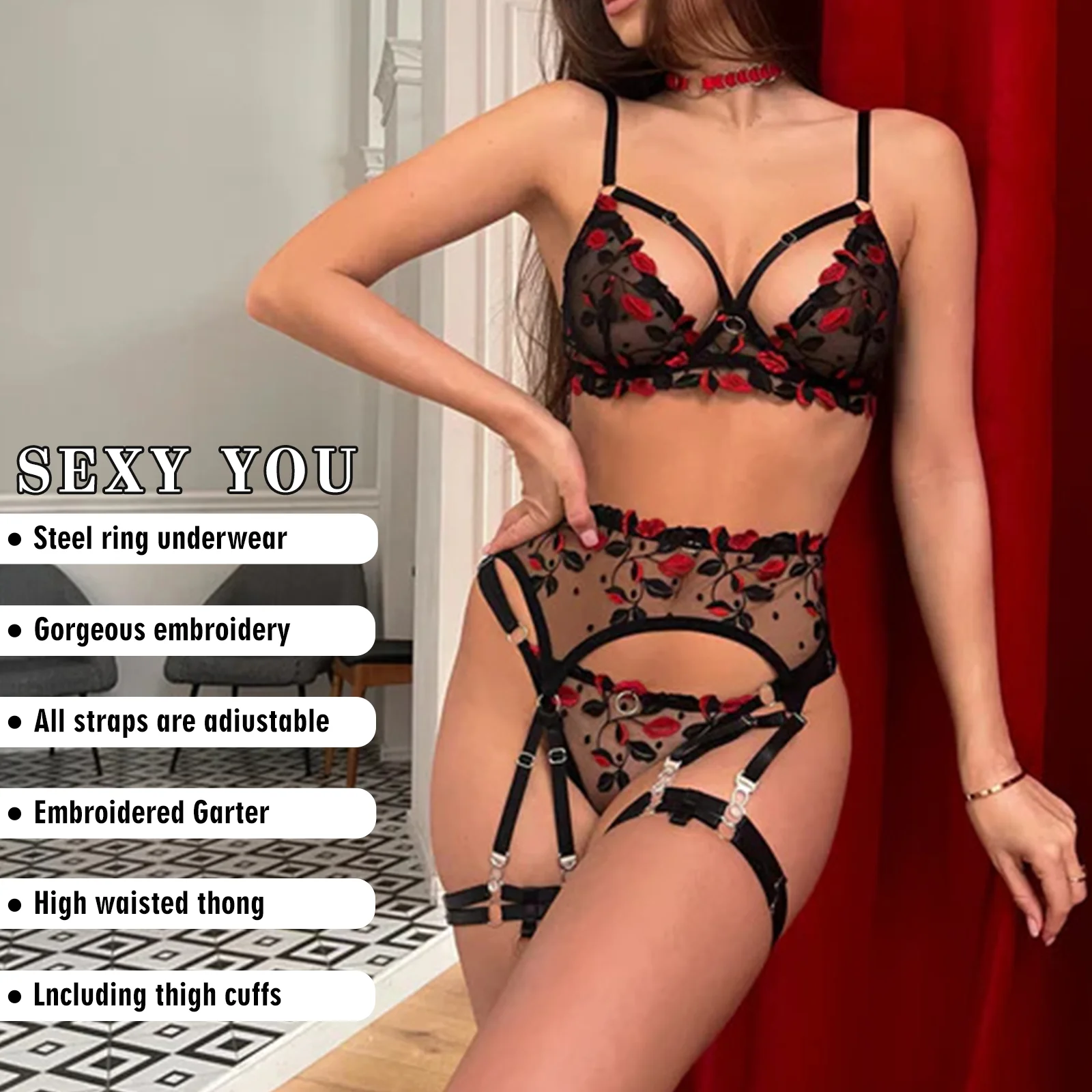 Women Underwear Sets Sexy Lingerie Sets Bra and Panty Set Bod Stocking Lingerie Sexy Lady