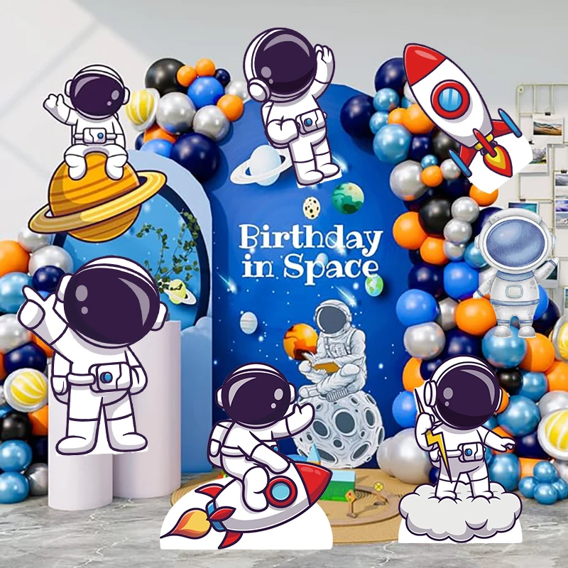 

18/24/36inch Astronaut Rocket Cutouts Children Space Theme Birthday Backdrop DIY Decor Baby Shower Outer Space Party Decor