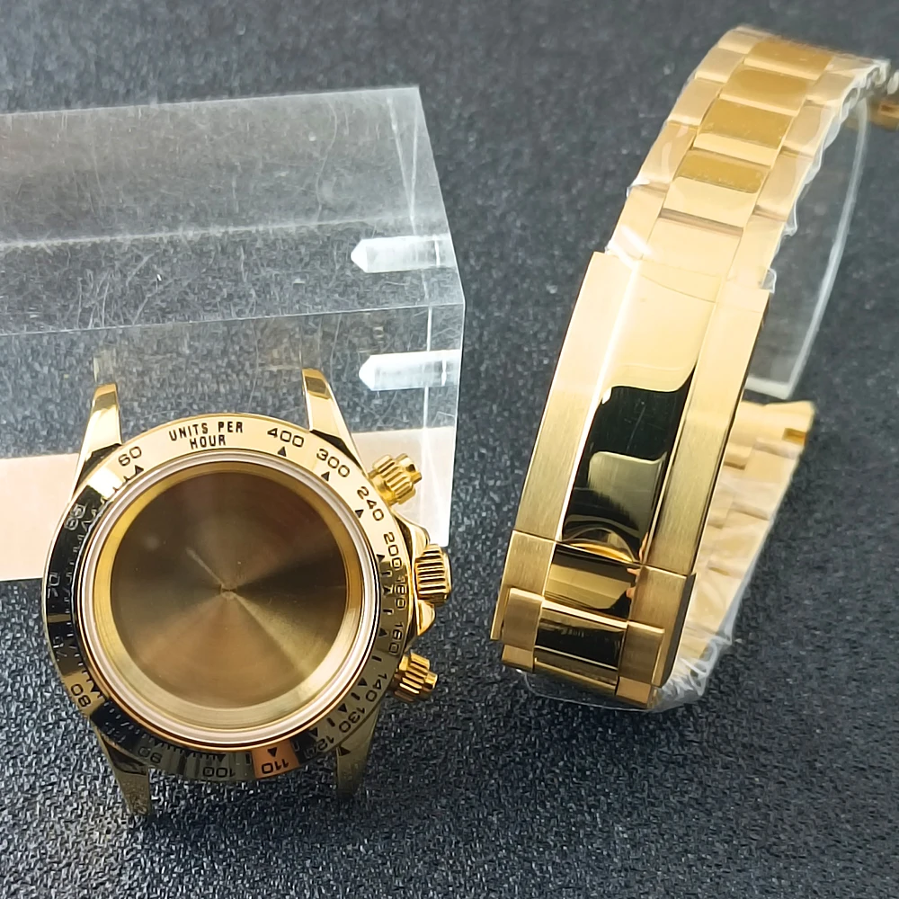 남성용 시계 금속 케이스, VK63 무브먼트 케이스에 적합, 시계 액세서리, 시계 부품, 20mm 스트랩, 시계 상자, 39.3mm