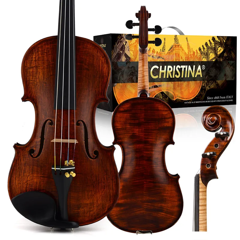 CHRISTINA Professional Violin EU5000B Retro Dark Color Classic Oil-based Varnish European High-quality Spruce Flame Maple