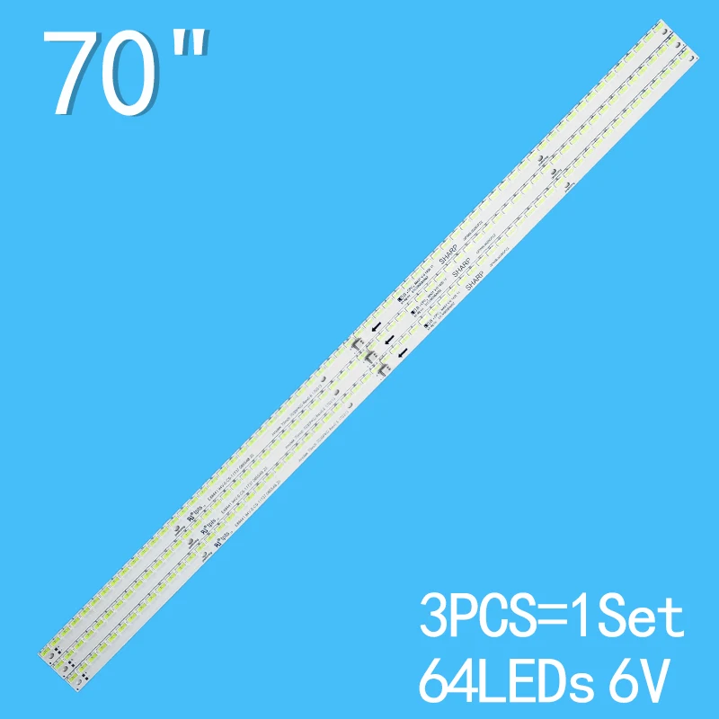 LED backlight strip For 01CVB058A002 QPWBL0028GPZZ 70INCH 7030PKG 64EAE LC-70LE650M KDL-70R550A LC-70LE550U LC-70LE600U 24pcs 1set led backlight strip for lg 70 tv 70gb7200 70lb7100 70lb650v lnnotek direct 3 0 70inch abc hc700cuf vhhd2 11xx