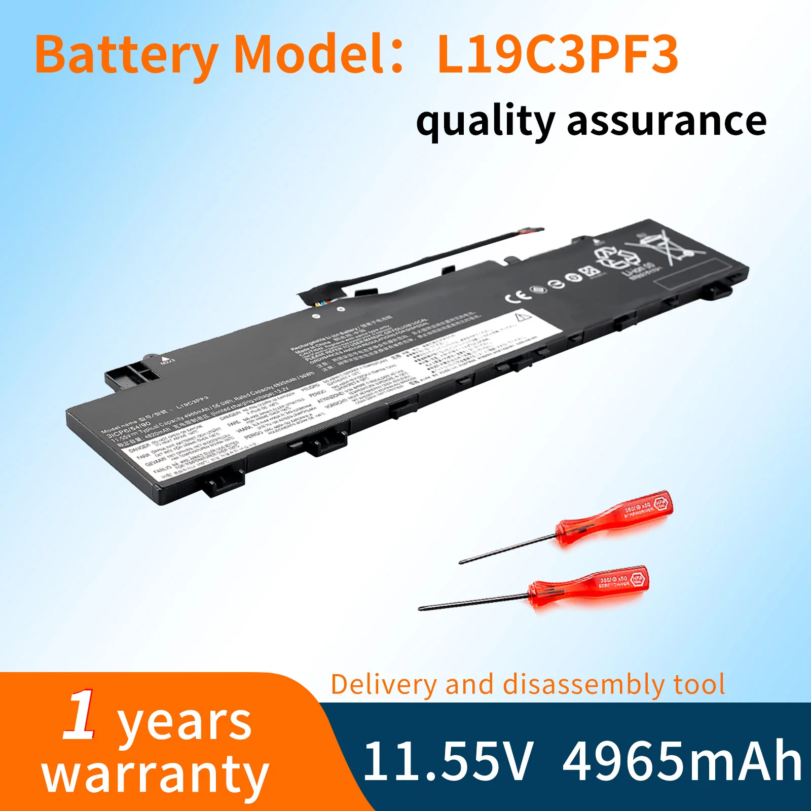 

BVBH Laptop Battery L19M3PF3 L19C3PF3 For Lenovo IdeaPad 5-14ALC05 5-14ITL05 5-14ARE05 5B10W86936 11.1V 44.5WH 4060mAh