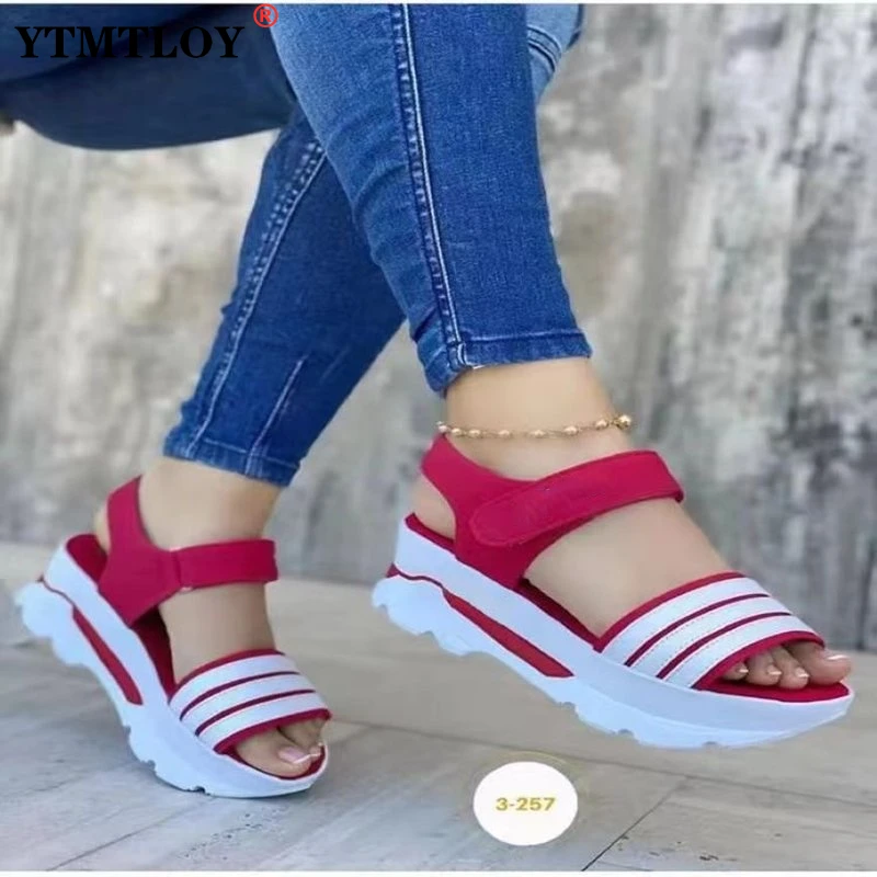 Summer Slip on Women Wedges Sandals Platform High Heels Fashion Open Toe Ladies Casual Shoes Promotion Slides Slippers 8 |