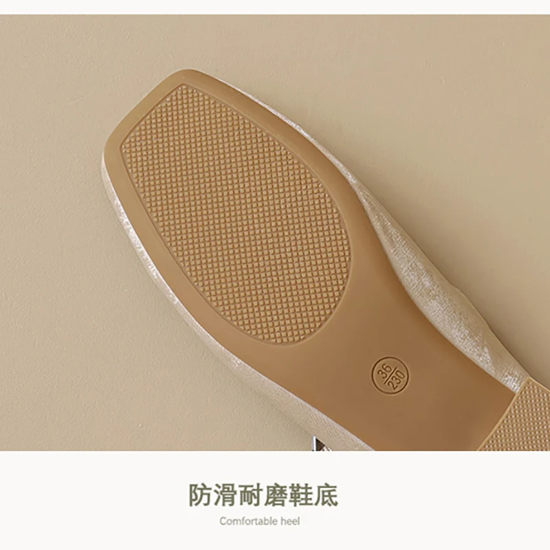 2024 autumn women's high heels Korean style Mary Jane shoes Fashion design Ladies casual square toe boat shoes Work shoes 41-43 6