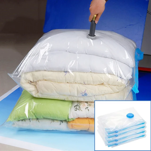 5 Pack Vacuum Storage Bags Travel Saving Package for Pillows Clothes  Bedding Foldable Seal Compressed Closet Home Organizer - AliExpress