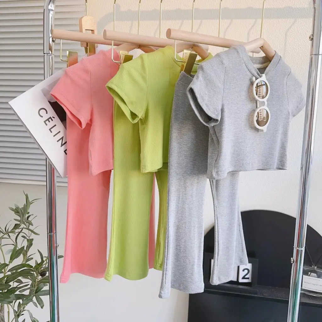 

Children's Wear Summer Leisure Girl Suits Short Sleeve T-shirt Two-pieces Set