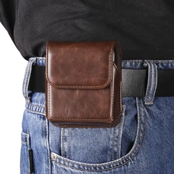 Leather Belt Clip Waist Bag Holster Pouch - Vivo X Flip (Coffee)