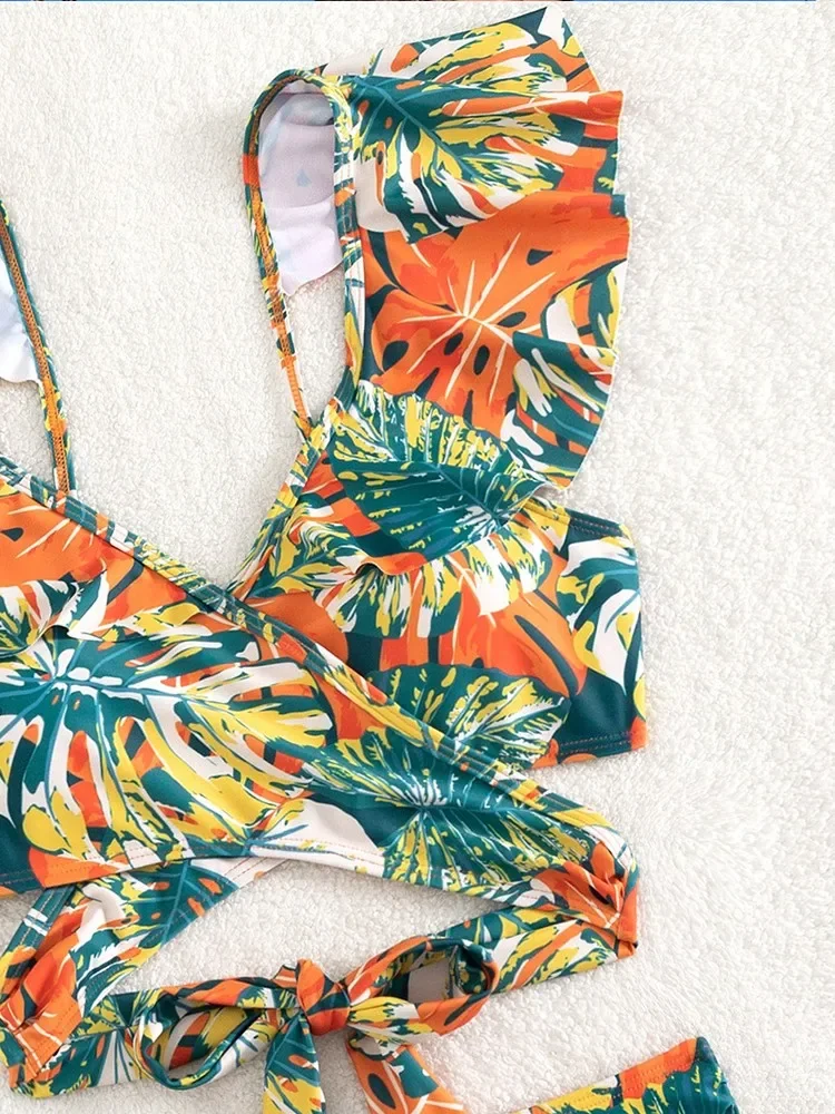 New Women Print Summer Push Up Swimwear High Waist Bikini Set Bathing Suit Beachwear Female Holiday Swimsuit Swimming