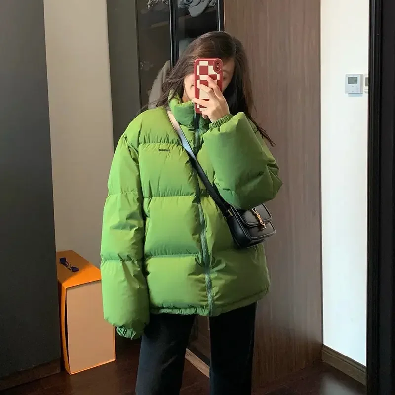 

Stand Collar Down Cotton Jacket Women's Short Winter 2023 New Korean Version Loose Thick Warm Student Cotton Jacket Cute Coat