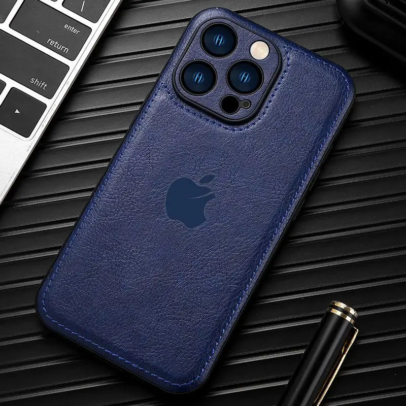 15/14/13/12ProMax car line leather phone case high-end simple men's atmosphere business leather case 15promax 14promax 13promax