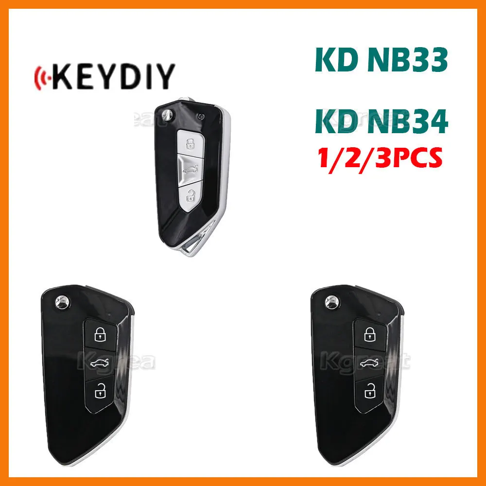 

1/2/3pcs KEYDIY KD NB33 NB34 Multifunctional Remote Key 3 Buttons Car Key for VW Style KD900/KD-X2/KD-MAX MINI Key Programmer