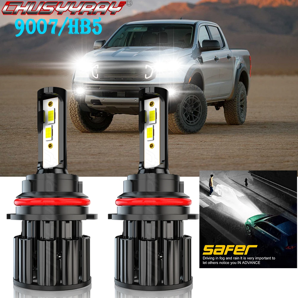 

CHUSYYRAY Car lights 9007 12000LM Led Headlight Lamp Compatible For FORD Ranger 1991-2011 CSP Chip 9007 HB5 High Bright Bulbs