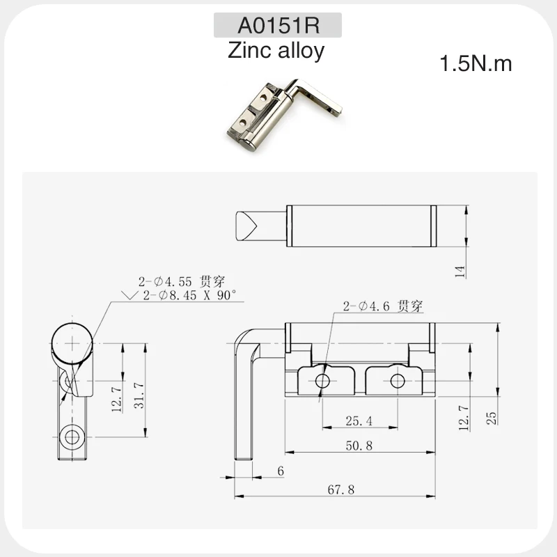 Zinc Alloy Damping Hinge 360-Degree Torque Shaft, Arbitrary Stop Hinge Position Damper Flip Stop
