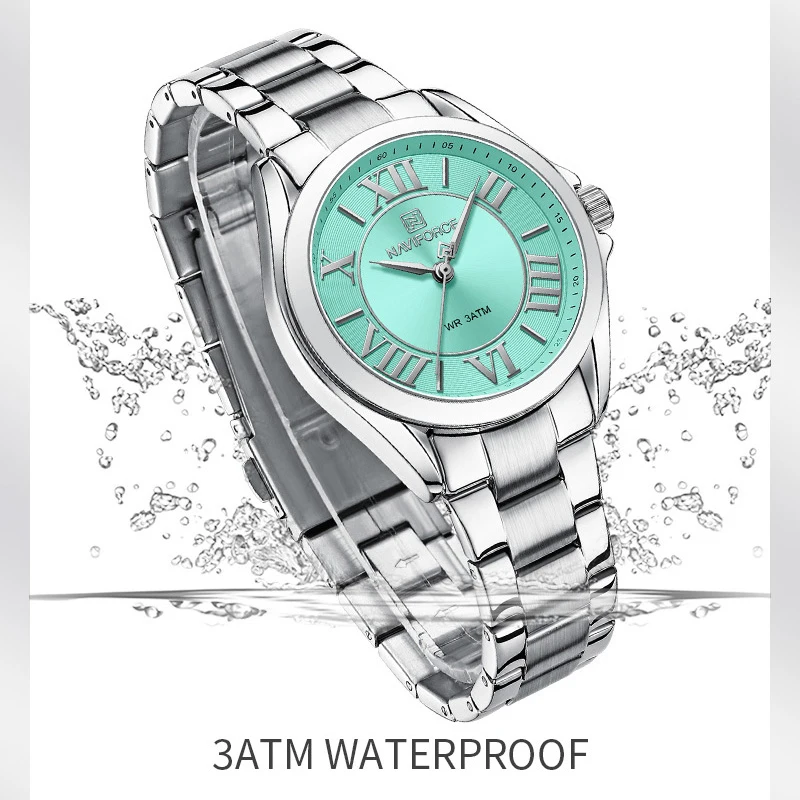 NAVIFORCE Women Quartz Watch Fashion High Quality Waterproof Wristwatch Lady Steel Band Girlfriend Gift Clock Relogio Feminino