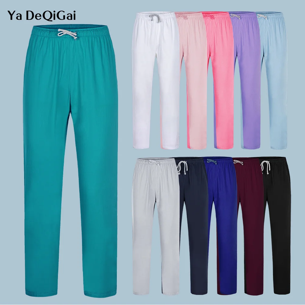 

Medical Scrubs Pants Nurse Uniforms Lab Dust-proof Work Bottoms Wholesale Scrubs Women Pants Elastic Waist Pants Nursing Pants