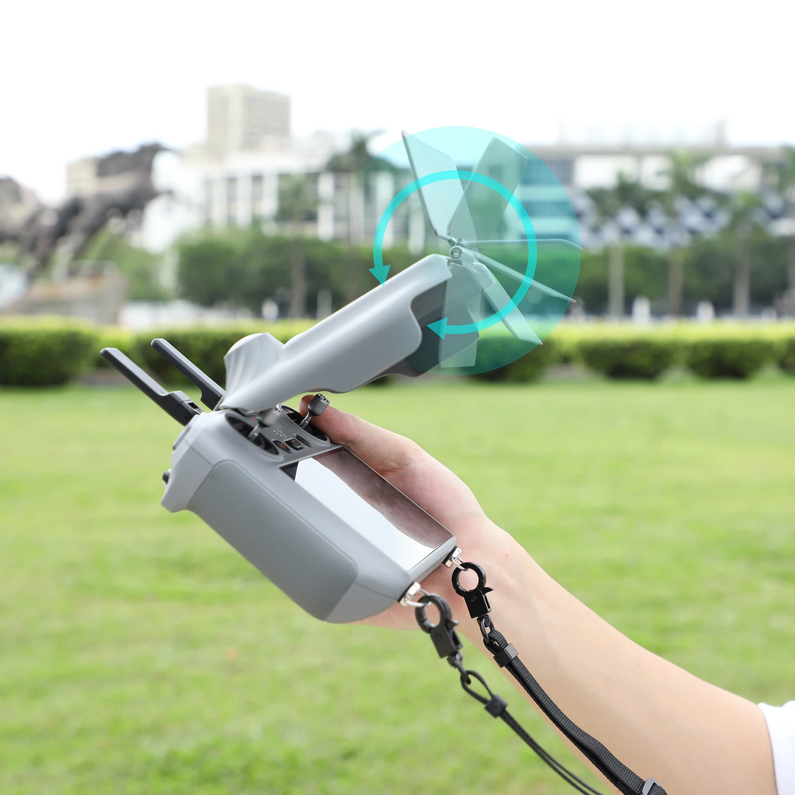 DJI AIR 3S RC 2용 업그레이드된 모델 컨트롤러 후드 DJI RC 조종기 커버용 썬 후드 끈 스트랩 강화 유리 케이스
