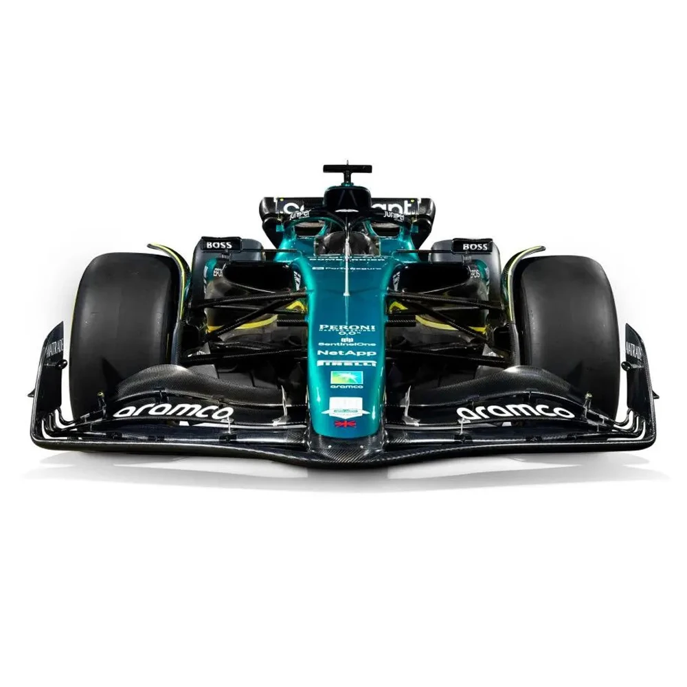 부바고 1:43 F1 애스턴 마틴 아람코 F1 팀 AMR23 2023 14 알론소 18 산책 합금 자동차 다이 캐스팅 모델 장난감 소장품