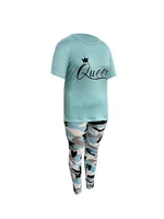 Plus Size Women's Casual Suit, Fashion Letter Print Camouflage Pants Two-Piece Set - Image 5
