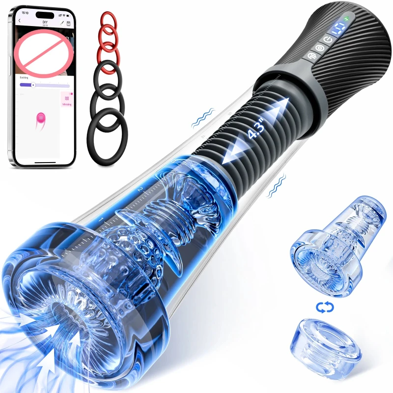 APP Control Mens Automatic Masturbator Powerful Vibration Sucking Penis Pump Glans Trainer Vacuum Stimulator Adult Male Sex Toys
