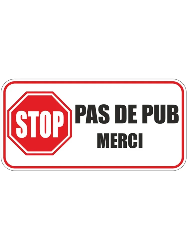 RuleMylife Stop Pus De Pub Merci In French Car Stickers Decal Anime Cute Car Accessories Decoration Pegatinas Para Coche