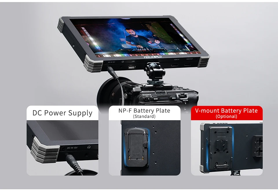 T10 10" Full HD Field Monitor 1920*1200 500Nit Brightness 1500:1 Contrast DSLR C