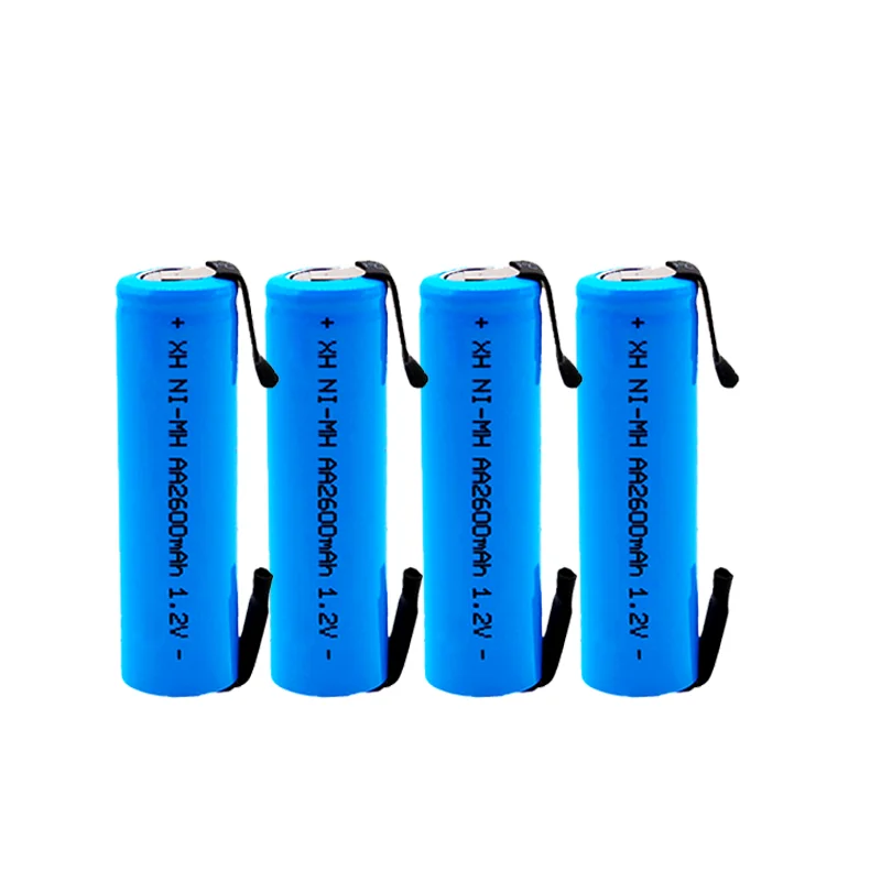 AA NiMH rechargeable battery, 1.2V, 2600mAh, with welding piece