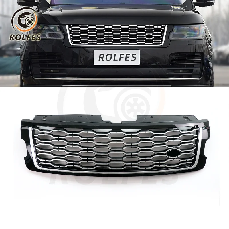 

ROLFES Car Racing Grills Front Radiator Grille For Land Rover Range Rover Vogue 2018-2022 Upper Bumper Hood Mesh Grid Grill