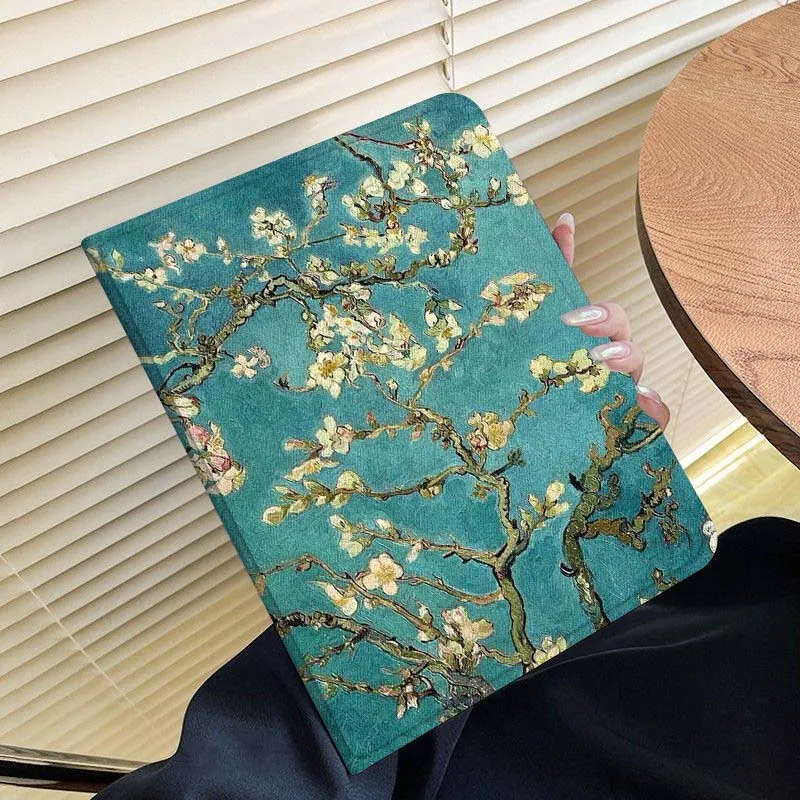 Artistic Oil Paint Flower and Duck Design Tablet Case