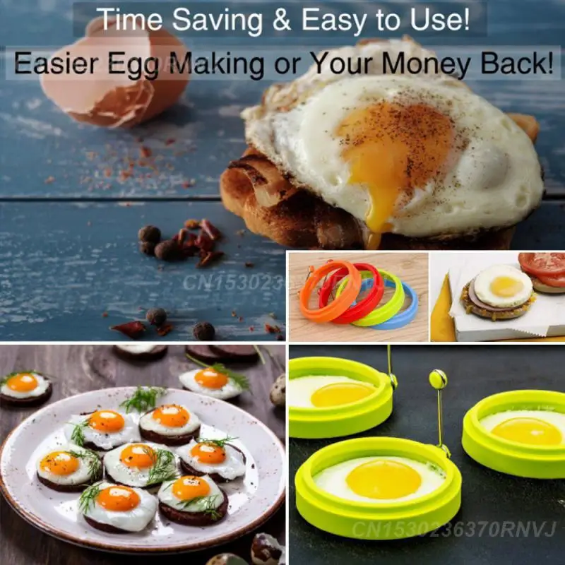 Silicone Fried Egg Shaper Egg Rings Omelette Round Non Stick Fried Egg Mold  Pancakes Maker Molds Breakfast Sandwich Cooker Maker - AliExpress