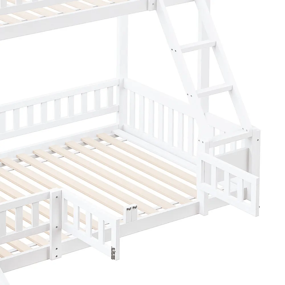 Etagenbett 90 x 200 und 140 x 200 cm – multifunktionales Design mit Gleittreppen, mehreren Ablageflächen und kleinen ausziehbaren Türen, keine Matratze – Detail 13